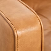 Temple &amp; Webster Tan Stockholm 3 Seater Faux Leather Sofa