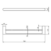 Temple &amp; Webster Clovelly 750mm Antique Brass Double Towel Rail