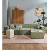 Temple &amp; Webster Cubo 4 Seater Chenille Modular Sofa &amp; Ottoman Set