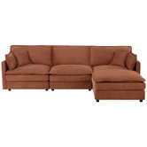 Temple &amp; Webster Coco 4 Seater Upholstered Modular Sofa &amp; Ottoman Set