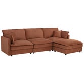Temple &amp; Webster Coco 4 Seater Upholstered Modular Sofa &amp; Ottoman Set