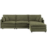 Temple &amp; Webster Coco 4 Seater Upholstered Modular Sofa &amp; Ottoman Set