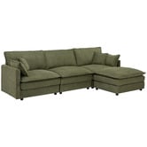Temple &amp; Webster Coco 4 Seater Upholstered Modular Sofa &amp; Ottoman Set