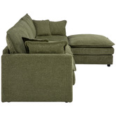 Temple &amp; Webster Coco 4 Seater Upholstered Modular Sofa &amp; Ottoman Set