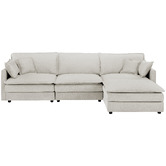 Temple &amp; Webster Coco 4 Seater Upholstered Modular Sofa &amp; Ottoman Set