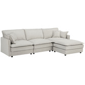 Temple &amp; Webster Coco 4 Seater Upholstered Modular Sofa &amp; Ottoman Set