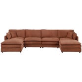 Temple &amp; Webster Coco 5 Seater Upholstered Modular Sofa &amp; Ottoman Set