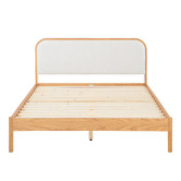 Temple &amp; Webster Barnaby Oak Wood Bed Frame
