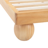 Temple &amp; Webster Bobble Pine Wood Ball Foot Bed