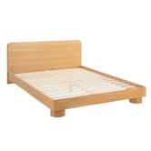 Temple &amp; Webster Peyton Oak Wood Queen Bed