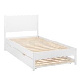 Temple &amp; Webster Luna Pine Wood Single Bed with Trundle