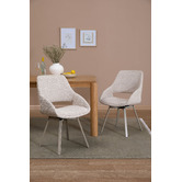 Temple &amp; Webster Jake Boucle Swivel Dining Chairs