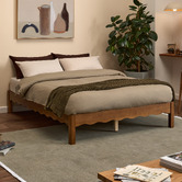 Temple &amp; Webster Evelyn Wavy Pine Wood Bed Base
