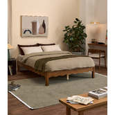Temple &amp; Webster Evelyn Wavy Pine Wood Bed Base