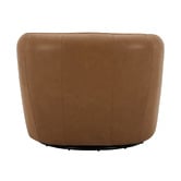Temple &amp; Webster Caleb Faux Leather Swivel Armchair