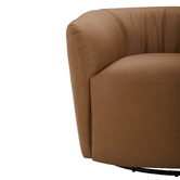 Temple &amp; Webster Caleb Faux Leather Swivel Armchair