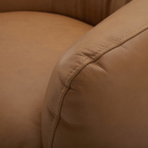 Temple &amp; Webster Caleb Faux Leather Swivel Armchair