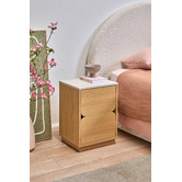 Temple &amp; Webster Talia Travertine-Look Bedside Table