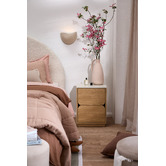 Temple &amp; Webster Talia Travertine-Look Bedside Table