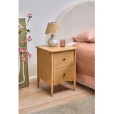 Temple &amp; Webster Willa 2 Drawer Ash Wood Bedside Table