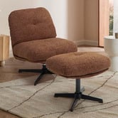 Temple &amp; Webster 2 Piece Jerome Swivel Accent Chair &amp; Ottoman Set