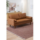 Temple &amp; Webster Tan Stockholm 3 Seater Faux Leather Sofa