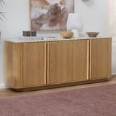 Temple &amp; Webster Talia 4 Door Travertine-Look Sideboard