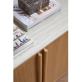 Temple &amp; Webster Talia 4 Door Travertine-Look Sideboard