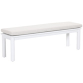 Temple &amp; Webster Kamari Aluminium Outdoor Dining Table &amp; Bench Set
