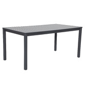 Temple &amp; Webster Kamari Aluminium Outdoor Dining Table &amp; Bench Set