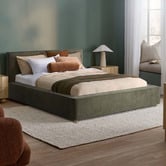 Temple &amp; Webster Hyde Boucle Gas Lift Queen Bed