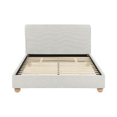 Temple &amp; Webster Bonnie Upholstered Ball Foot Bed