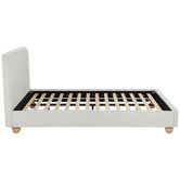 Temple &amp; Webster Bonnie Upholstered Ball Foot Bed