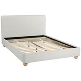 Temple &amp; Webster Bonnie Upholstered Ball Foot Bed