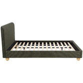 Temple &amp; Webster Bonnie Upholstered Ball Foot Bed