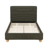 Temple &amp; Webster Bonnie Upholstered Ball Foot Bed