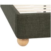 Temple &amp; Webster Bonnie Upholstered Ball Foot Bed