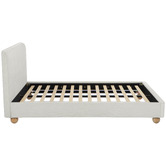 Temple &amp; Webster Bonnie Upholstered Ball Foot Bed