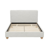 Temple &amp; Webster Bonnie Upholstered Ball Foot Bed