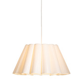 Temple &amp; Webster Clem White Fabric Scalloped Pendant Light