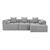 Temple &amp; Webster Bowie 4 Seater Boucle Sofa with Chaise