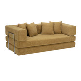Temple &amp; Webster Jemima 3 Seater Queen Boucle Sofa Bed