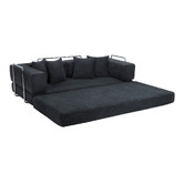 Temple &amp; Webster Jemima 3 Seater Queen Boucle Sofa Bed