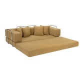 Temple &amp; Webster Jemima 3 Seater Queen Boucle Sofa Bed