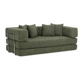 Temple &amp; Webster Jemima 3 Seater Queen Boucle Sofa Bed