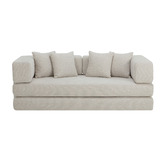 Temple &amp; Webster Jemima 3 Seater Queen Boucle Sofa Bed