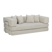 Temple &amp; Webster Jemima 3 Seater Queen Boucle Sofa Bed