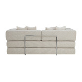 Temple &amp; Webster Jemima 3 Seater Queen Boucle Sofa Bed