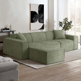 Temple &amp; Webster Cubo 4 Seater Chenille Modular Sofa &amp; Ottoman Set