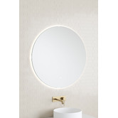 Temple &amp; Webster Florence Walnut 900mm Vanity Package with Concrete Basin &amp; LED Mirror